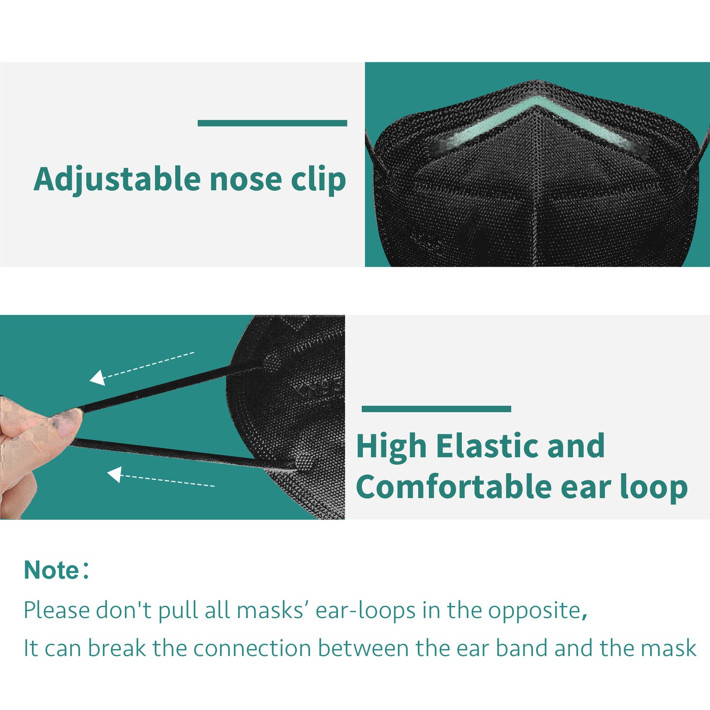 KN95 Protective Face Mask 20pcs/box, 5-Layer Protective Face Mask, Black, 20pcs/100pcs/200pcs/300pcs/960pcs, Free shipping to US.