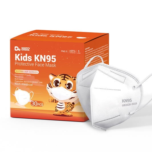 Kids KN95 Face Mask White, Disposable Use 30pcs/box, 5-Layer Protective Face Mask for children, 30pcs/150pcs/300pcs/600pcs